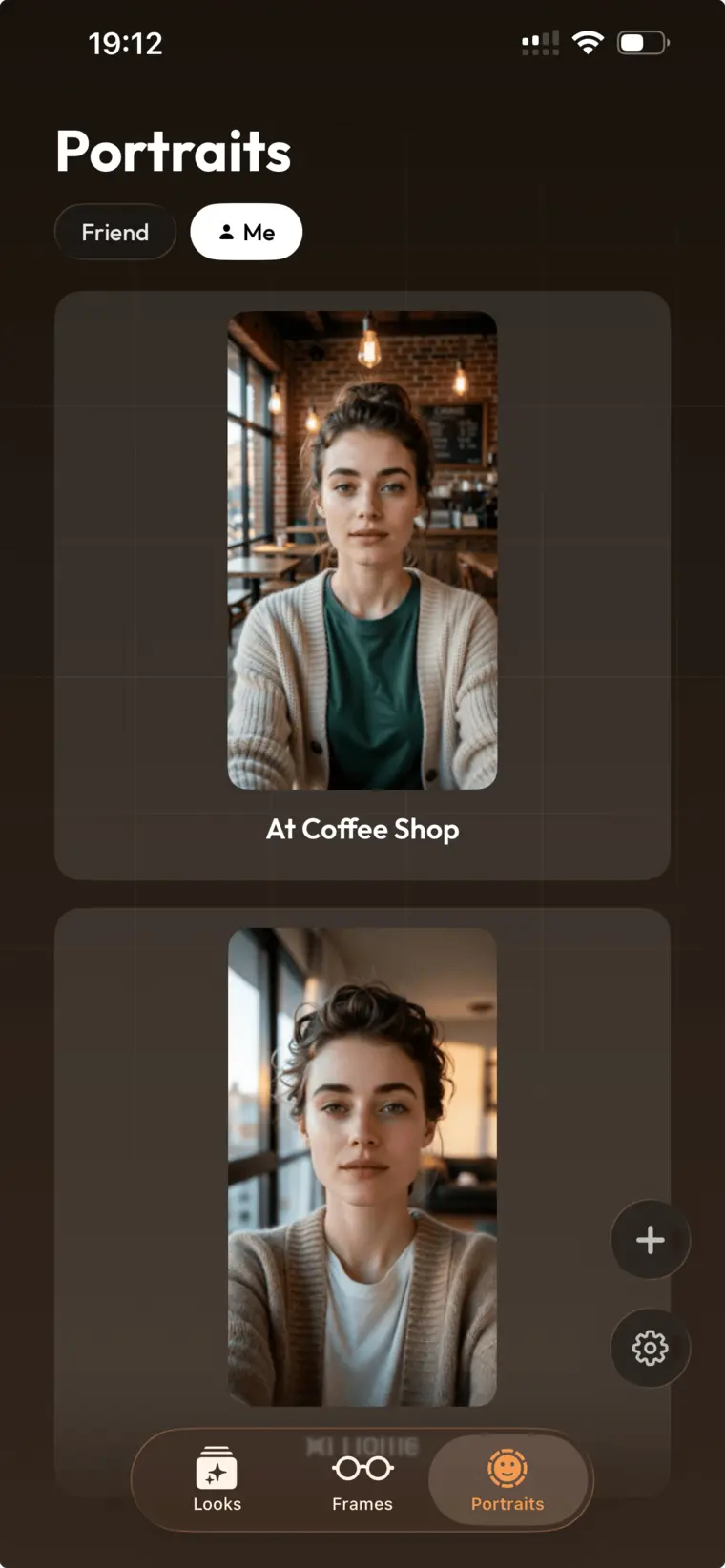 Frame app scanning a user's face with the iPhone camera
