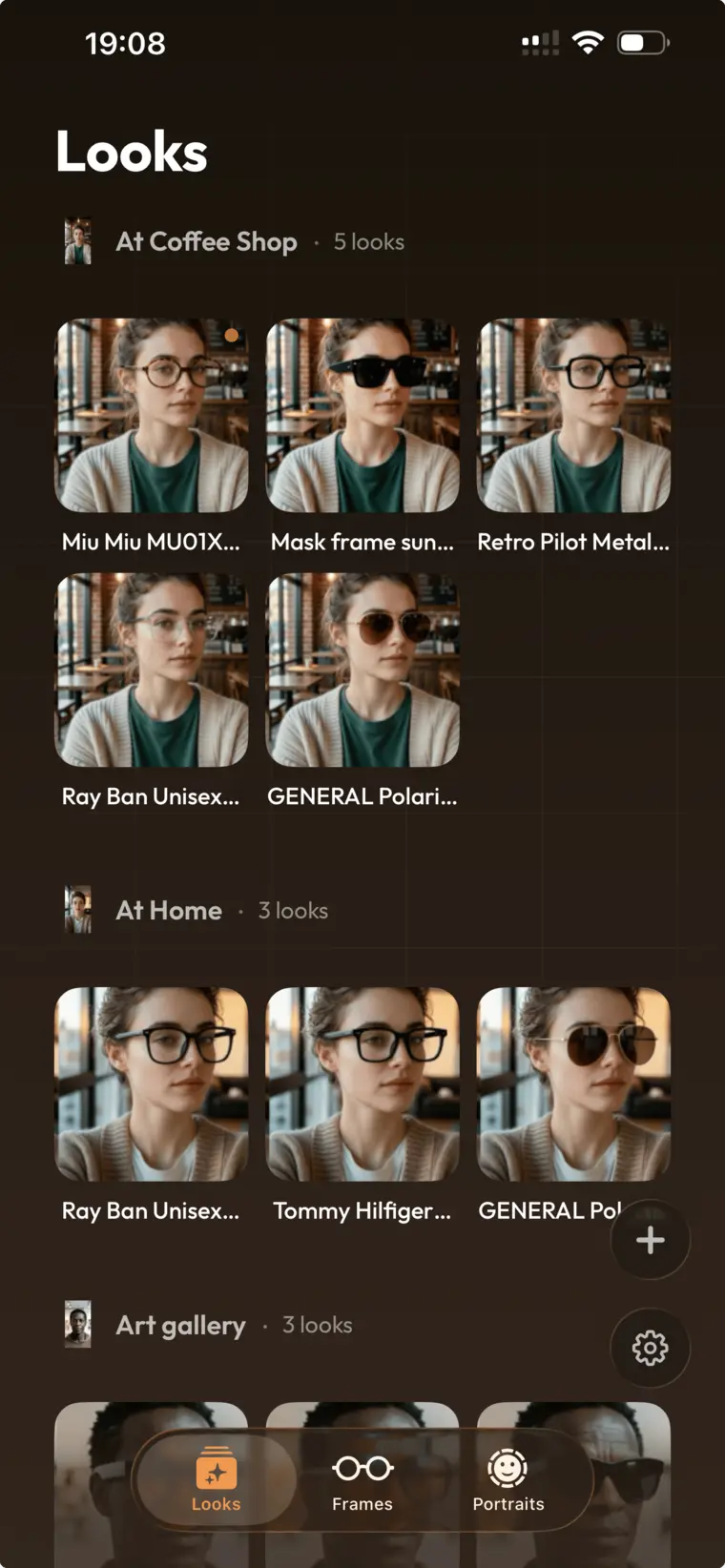 Photorealistic virtual try-on preview of glasses on the user's face